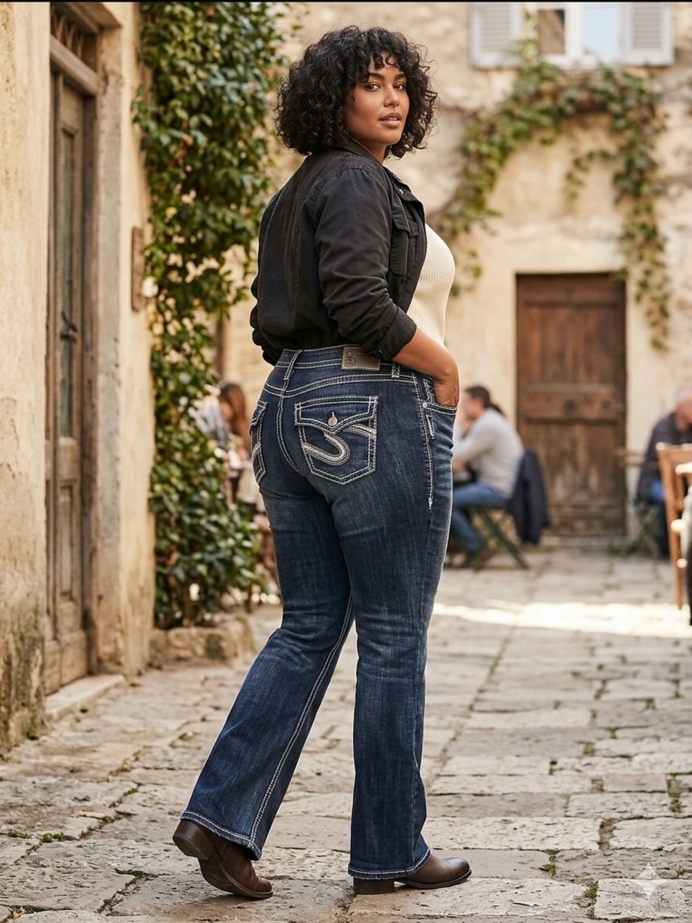 Silver Jeans Womens Pioneer Flap Plus Size 22 Dark Blue Bootcut Curvy NWT